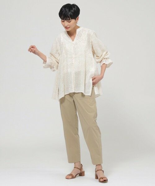 EVEX by KRIZIA  (大きいサイズ) / エヴェックス バイ クリツィア (オオキイサイズ) その他トップス | 【L】【1枚で決まる】【ウォッシャブル】ヘアリ−ジャカードブラウス | 詳細1