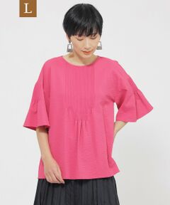 EVEX by KRIZIA  (大きいサイズ) / エヴェックス バイ クリツィア (オオキイサイズ) その他トップス | 【L】【カタログ掲載品】【1枚で決まる】【ウォッシャブル】サッカーストレッチフレアブラウス