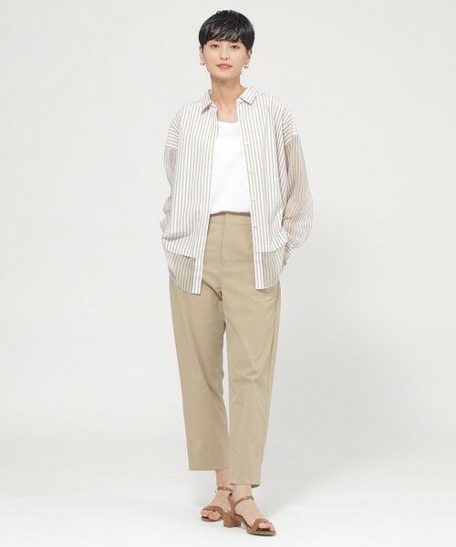 EVEX by KRIZIA  (大きいサイズ) / エヴェックス バイ クリツィア (オオキイサイズ) その他トップス | 【L】【カタログ掲載品】【ウォッシャブル】シアーコンビストライプロングシャツ | 詳細3