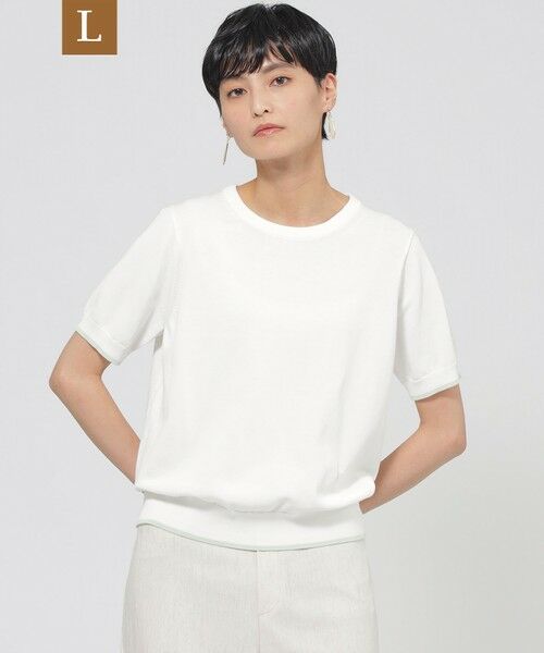 EVEX by KRIZIA (大きいサイズ)/エヴェックス バイ クリツィア (オオキイサイズ) 【L】【カタログ掲載品】【接触冷感】【ウォッシャブル】テックスブリッドクールニットプルオーバー オフホワイト 46