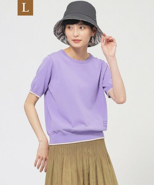 EVEX by KRIZIA (大きいサイズ)/エヴェックス バイ クリツィア (オオキイサイズ) 【L】【カタログ掲載品】【接触冷感】【ウォッシャブル】テックスブリッドクールニットプルオーバー パープル 44