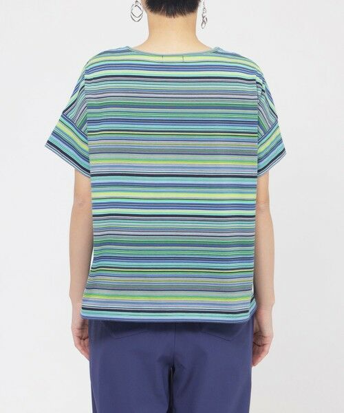 セール】 【L】【ウォッシャブル】マルチボーダーカットソー