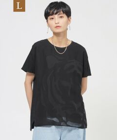 EVEX by KRIZIA  (大きいサイズ) / エヴェックス バイ クリツィア (オオキイサイズ) その他トップス | 【L】【カタログ掲載品】【ウォッシャブル】オパールタイガーコンビカットソー