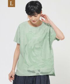 EVEX by KRIZIA  (大きいサイズ) / エヴェックス バイ クリツィア (オオキイサイズ) その他トップス | 【L】【カタログ掲載品】【ウォッシャブル】オパールタイガーコンビカットソー