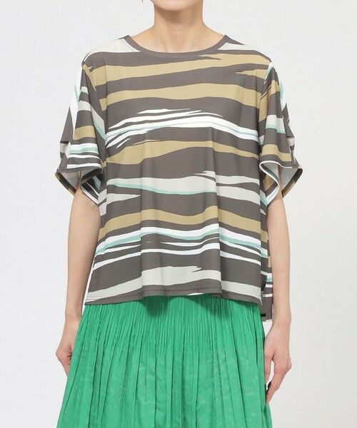 EVEX by KRIZIA  (大きいサイズ) / エヴェックス バイ クリツィア (オオキイサイズ) その他トップス | 【L】【カタログ掲載品】【接触冷感】【UV対策】【ウォッシャブル】コンチェロアニマルボーダーカットソー | 詳細4