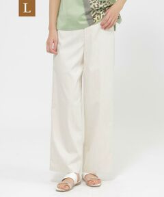EVEX by KRIZIA  (大きいサイズ) / エヴェックス バイ クリツィア (オオキイサイズ) その他パンツ | 【L】【カタログ掲載品】【ウォッシャブル】コットン麻ブレンドストレッチワイドストレートパンツ