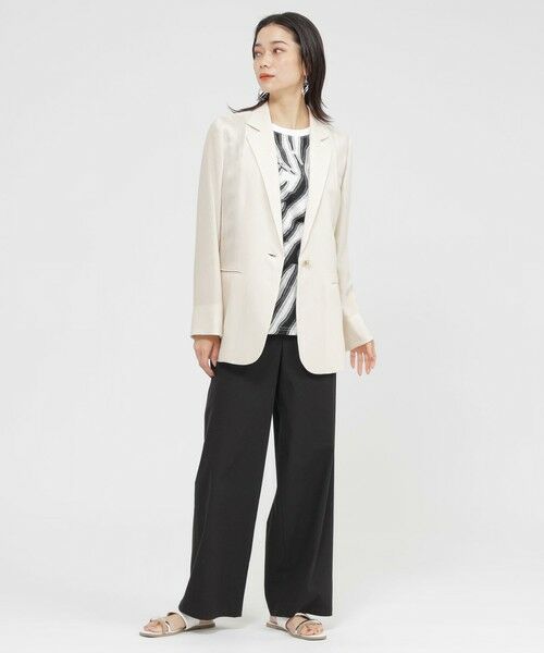 EVEX by KRIZIA  (大きいサイズ) / エヴェックス バイ クリツィア (オオキイサイズ) テーラードジャケット | 【L】【カタログ掲載品】【ウォッシャブル】シアーヴィンテージスラブテーラージャケット | 詳細1