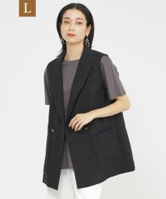 エヴェックス　ロングテーラードジレ 接触冷感】【ウォッシャブル】ロングテーラードジレ(ベスト