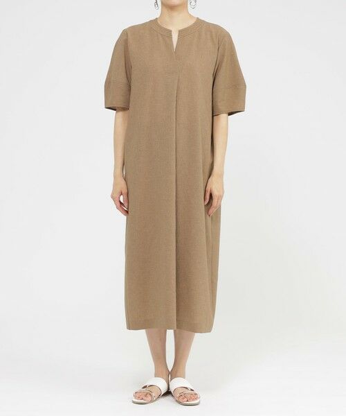 EVEX by KRIZIA  (大きいサイズ) / エヴェックス バイ クリツィア (オオキイサイズ) ロング・マキシ丈ワンピース | 【L】【カタログ掲載品】【接触冷感】【UV対策】【ウォッシャブル】リネンライクタンブラーワンピース | 詳細3