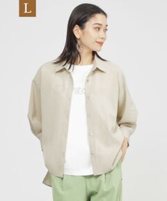 EVEX by KRIZIA  (大きいサイズ) / エヴェックス バイ クリツィア (オオキイサイズ) その他トップス | 【L】【接触冷感】【UV対策】【ウォッシャブル】リネンライクタンブラーショートブラウス