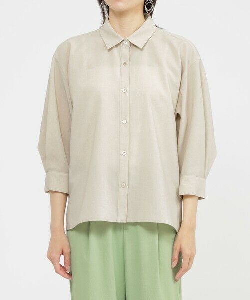 EVEX by KRIZIA  (大きいサイズ) / エヴェックス バイ クリツィア (オオキイサイズ) その他トップス | 【L】【接触冷感】【UV対策】【ウォッシャブル】リネンライクタンブラーショートブラウス | 詳細3