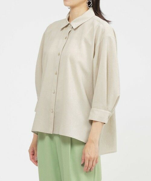 EVEX by KRIZIA  (大きいサイズ) / エヴェックス バイ クリツィア (オオキイサイズ) その他トップス | 【L】【接触冷感】【UV対策】【ウォッシャブル】リネンライクタンブラーショートブラウス | 詳細4