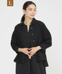 EVEX by KRIZIA  (大きいサイズ) / エヴェックス バイ クリツィア (オオキイサイズ) その他トップス | 【L】【カタログ掲載品】【ウォッシャブル】タイルエンブロイダリーブラウス