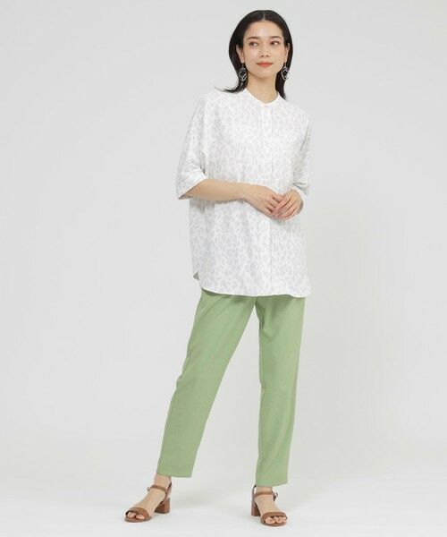 EVEX by KRIZIA  (大きいサイズ) / エヴェックス バイ クリツィア (オオキイサイズ) その他トップス | 【L】【吸水速乾】【ウォッシャブル】パンサープリントバックサテンジョーゼットブラウス | 詳細1