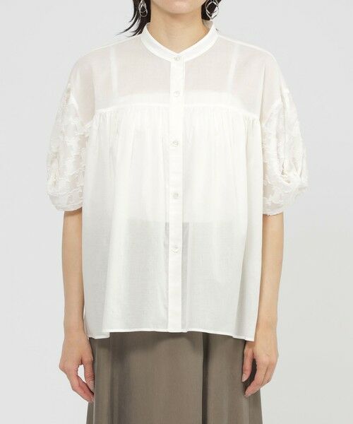 EVEX by KRIZIA (大きいサイズ) / エヴェックス バイ クリツィア (オオキイサイズ) その他トップス | 【L】【SANYO Style EDITION掲載】【ウォッシャブル】タイルジャカードコンビブラウス | 詳細3