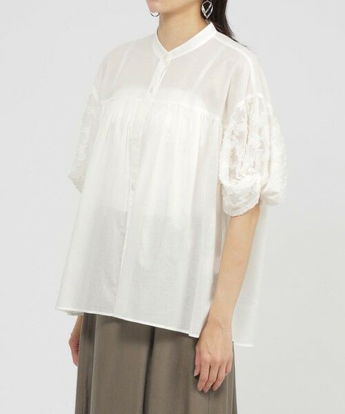 EVEX by KRIZIA (大きいサイズ) / エヴェックス バイ クリツィア (オオキイサイズ) その他トップス | 【L】【SANYO Style EDITION掲載】【ウォッシャブル】タイルジャカードコンビブラウス | 詳細4