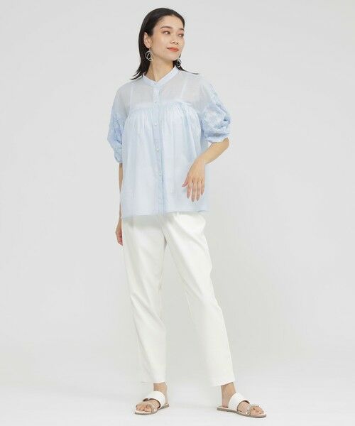 EVEX by KRIZIA (大きいサイズ) / エヴェックス バイ クリツィア (オオキイサイズ) その他トップス | 【L】【SANYO Style EDITION掲載】【ウォッシャブル】タイルジャカードコンビブラウス | 詳細2