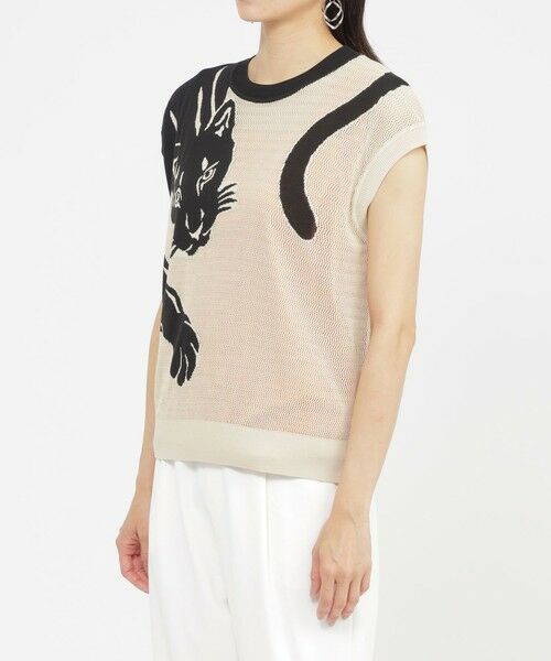 EVEX by KRIZIA  (大きいサイズ) / エヴェックス バイ クリツィア (オオキイサイズ) その他トップス | 【L】【カタログ掲載品】【ウォッシャブル】パンサージャカードメッシュニット | 詳細4