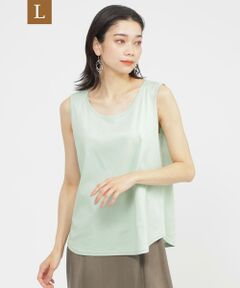 EVEX by KRIZIA  (大きいサイズ) / エヴェックス バイ クリツィア (オオキイサイズ) その他トップス | 【L】【ウォシャブル】【接触冷感】シルケットコットンタンクトップ