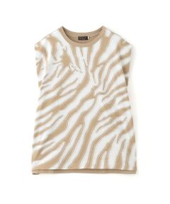 EVEX by KRIZIA  (大きいサイズ) / エヴェックス バイ クリツィア (オオキイサイズ) その他トップス | 【L】【カタログ掲載品】【ウォッシャブル】アニマルカットジャカードノースリーブカットソー