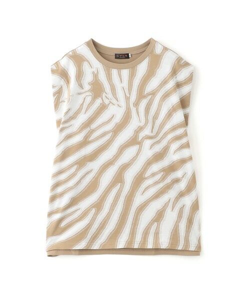 EVEX by KRIZIA (大きいサイズ)/エヴェックス バイ クリツィア (オオキイサイズ) 【L】【カタログ掲載品】【ウォッシャブル】アニマルカットジャカードノースリーブカットソー ブラウン 44