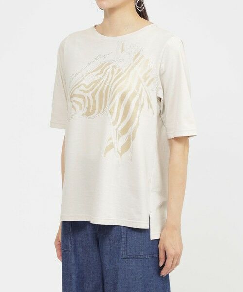 EVEX by KRIZIA  (大きいサイズ) / エヴェックス バイ クリツィア (オオキイサイズ) その他トップス | 【L】【SANYO Style EDITION掲載】【接触冷感】【ウォッシャブル】メタリックゼブラプリントカットソー | 詳細5