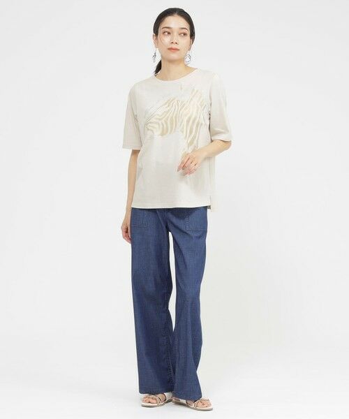 EVEX by KRIZIA  (大きいサイズ) / エヴェックス バイ クリツィア (オオキイサイズ) その他トップス | 【L】【SANYO Style EDITION掲載】【接触冷感】【ウォッシャブル】メタリックゼブラプリントカットソー | 詳細1