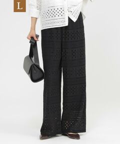 EVEX by KRIZIA  (大きいサイズ) / エヴェックス バイ クリツィア (オオキイサイズ) その他パンツ | 【L】【カタログ掲載品】【ウォッシャブル】タイルエンブロイダリーパンツ