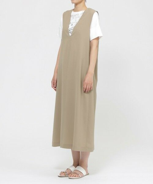 EVEX by KRIZIA  (大きいサイズ) / エヴェックス バイ クリツィア (オオキイサイズ) ロング・マキシ丈ワンピース | 【L】【接触冷感】【防しわ】【防透け】【ウォッシャブル】ドライタッチジャンパースカート | 詳細4