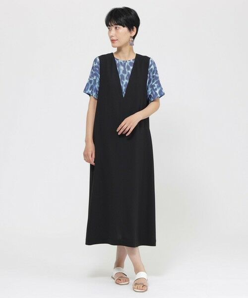 EVEX by KRIZIA  (大きいサイズ) / エヴェックス バイ クリツィア (オオキイサイズ) ロング・マキシ丈ワンピース | 【L】【接触冷感】【防しわ】【防透け】【ウォッシャブル】ドライタッチジャンパースカート | 詳細1