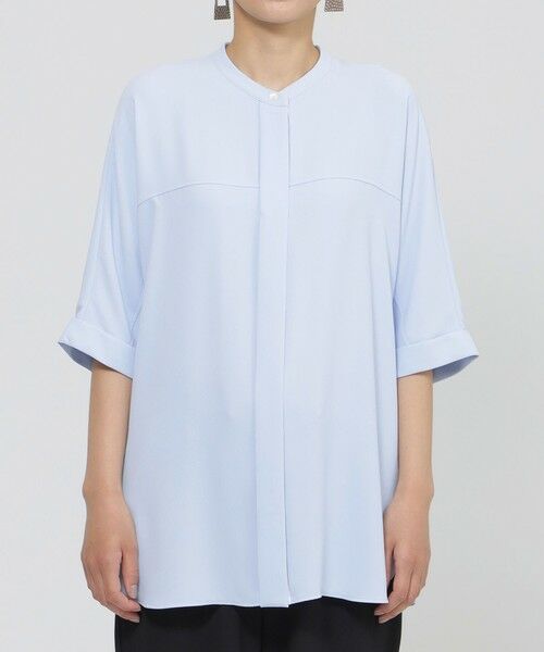 EVEX by KRIZIA  (大きいサイズ) / エヴェックス バイ クリツィア (オオキイサイズ) その他トップス | 【L】【夏でもさらっと】【吸水速乾】【ウォシャブル】バックサテンジョーゼットブラウス | 詳細3