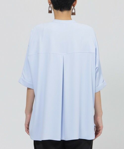 EVEX by KRIZIA  (大きいサイズ) / エヴェックス バイ クリツィア (オオキイサイズ) その他トップス | 【L】【夏でもさらっと】【吸水速乾】【ウォシャブル】バックサテンジョーゼットブラウス | 詳細5