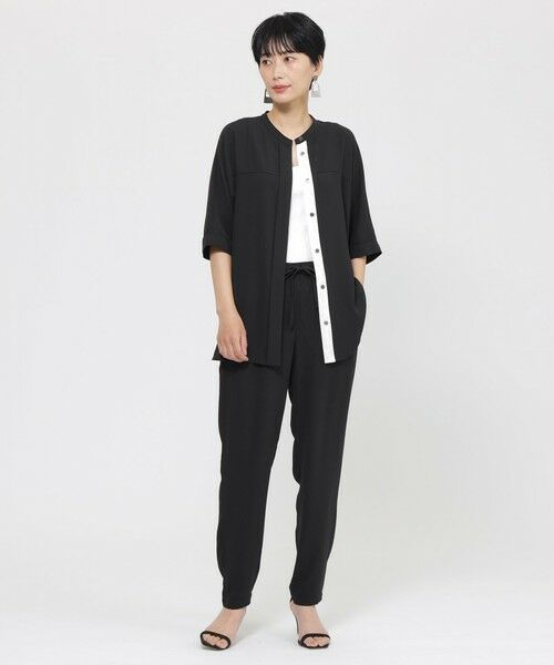 EVEX by KRIZIA  (大きいサイズ) / エヴェックス バイ クリツィア (オオキイサイズ) その他トップス | 【L】【夏でもさらっと】【吸水速乾】【ウォシャブル】バックサテンジョーゼットブラウス | 詳細1