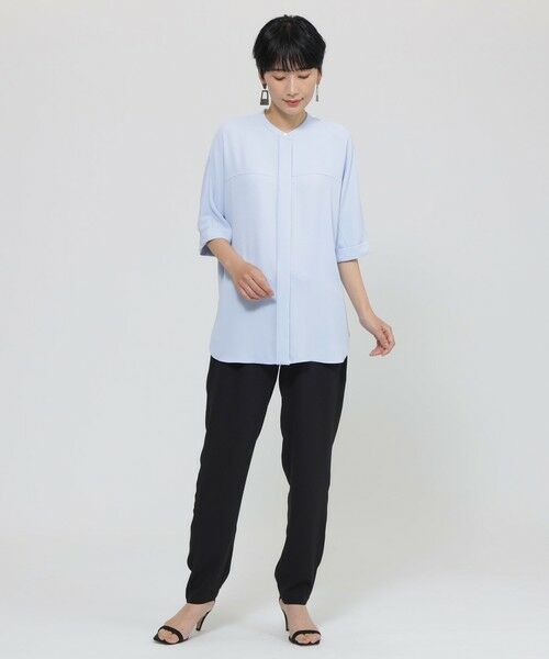 EVEX by KRIZIA  (大きいサイズ) / エヴェックス バイ クリツィア (オオキイサイズ) その他トップス | 【L】【夏でもさらっと】【吸水速乾】【ウォシャブル】バックサテンジョーゼットブラウス | 詳細2