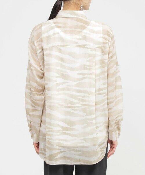 EVEX by KRIZIA  (大きいサイズ) / エヴェックス バイ クリツィア (オオキイサイズ) その他トップス | 【L】【接触冷感】【ウォッシャブル】シアーボイルゼブラロングシャツ | 詳細7