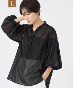 EVEX by KRIZIA  (大きいサイズ) / エヴェックス バイ クリツィア (オオキイサイズ) その他トップス | 【L】【接触冷感】【ウォシャブル】シアーボイルプルオーバーブラウス