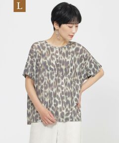 EVEX by KRIZIA  (大きいサイズ) / エヴェックス バイ クリツィア (オオキイサイズ) その他トップス | 【L】【接触冷感】【ウォシャブル】クールレオパードカットソー