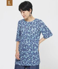 EVEX by KRIZIA  (大きいサイズ) / エヴェックス バイ クリツィア (オオキイサイズ) その他トップス | 【L】【接触冷感】【ウォシャブル】クールレオパードチュニックカットソー