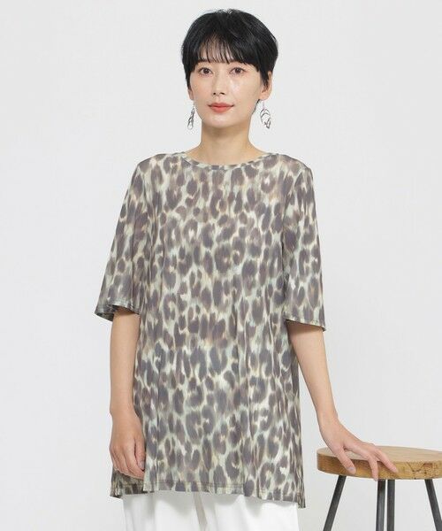 EVEX by KRIZIA  (大きいサイズ) / エヴェックス バイ クリツィア (オオキイサイズ) その他トップス | 【L】【接触冷感】【ウォシャブル】クールレオパードチュニックカットソー | 詳細6
