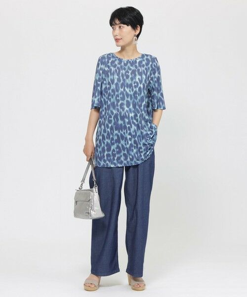 EVEX by KRIZIA  (大きいサイズ) / エヴェックス バイ クリツィア (オオキイサイズ) その他トップス | 【L】【接触冷感】【ウォシャブル】クールレオパードチュニックカットソー | 詳細1