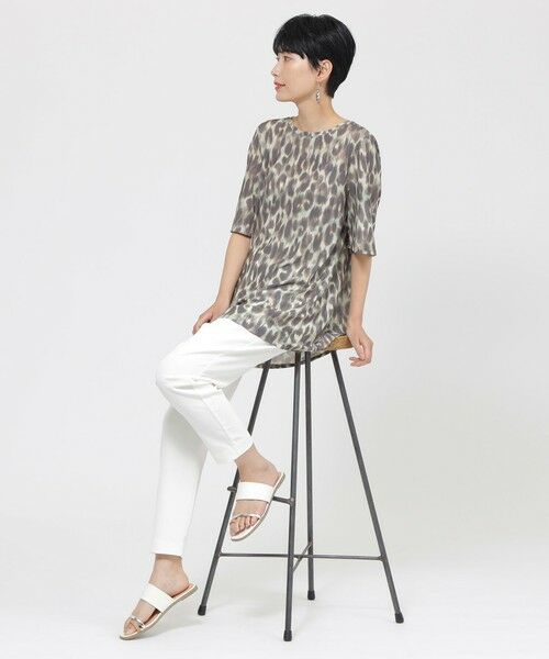 EVEX by KRIZIA  (大きいサイズ) / エヴェックス バイ クリツィア (オオキイサイズ) その他トップス | 【L】【接触冷感】【ウォシャブル】クールレオパードチュニックカットソー | 詳細2