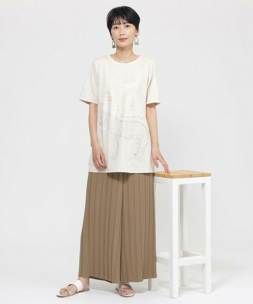 EVEX by KRIZIA  (大きいサイズ) / エヴェックス バイ クリツィア (オオキイサイズ) その他トップス | 【L】【接触冷感】【ウォシャブル】メタリックゼブラプリントチュニックカットソー | 詳細1