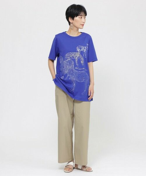 EVEX by KRIZIA  (大きいサイズ) / エヴェックス バイ クリツィア (オオキイサイズ) その他トップス | 【L】【接触冷感】【ウォシャブル】メタリックゼブラプリントチュニックカットソー | 詳細2