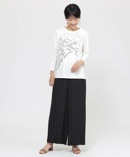 EVEX by KRIZIA  (大きいサイズ) / エヴェックス バイ クリツィア (オオキイサイズ) その他トップス | 【L】【WEB・一部店舗限定】【接触冷感】【ウォシャブル】パンサーエンブロイダリー七分袖カットソー | 詳細1