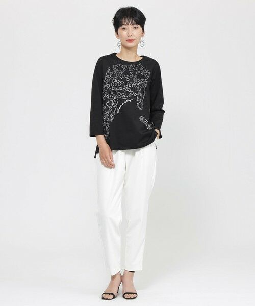 EVEX by KRIZIA  (大きいサイズ) / エヴェックス バイ クリツィア (オオキイサイズ) その他トップス | 【L】【WEB・一部店舗限定】【接触冷感】【ウォシャブル】パンサーエンブロイダリー七分袖カットソー | 詳細2