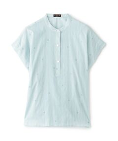 EVEX by KRIZIA  (大きいサイズ) / エヴェックス バイ クリツィア (オオキイサイズ) その他トップス | 【L】【マシンウォッシャブル】ストライプジャカードプルオーバーブラウス