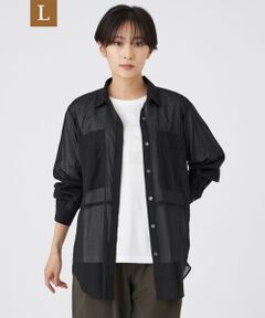 EVEX by KRIZIA  (大きいサイズ) / エヴェックス バイ クリツィア (オオキイサイズ) その他トップス | 【L】【接触冷感】【ウォッシャブル】シアーボイルロングシャツ