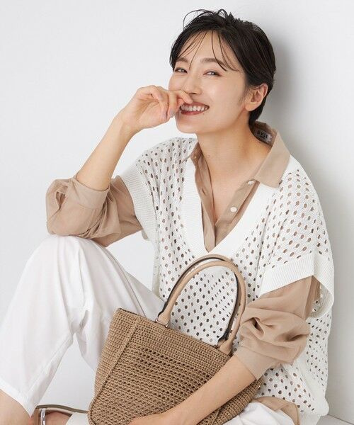 EVEX by KRIZIA  (大きいサイズ) / エヴェックス バイ クリツィア (オオキイサイズ) その他トップス | 【L】【接触冷感】【ウォッシャブル】シアーボイルロングシャツ | 詳細4