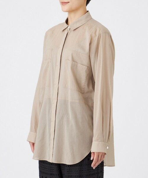 EVEX by KRIZIA  (大きいサイズ) / エヴェックス バイ クリツィア (オオキイサイズ) その他トップス | 【L】【接触冷感】【ウォッシャブル】シアーボイルロングシャツ | 詳細6