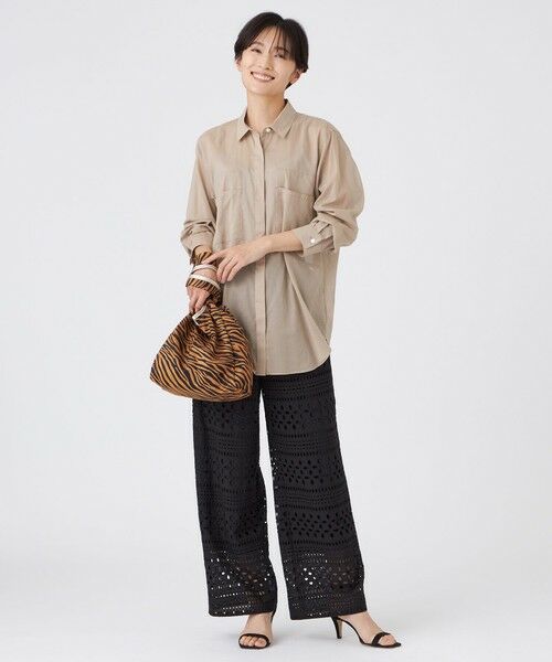 EVEX by KRIZIA  (大きいサイズ) / エヴェックス バイ クリツィア (オオキイサイズ) その他トップス | 【L】【接触冷感】【ウォッシャブル】シアーボイルロングシャツ | 詳細2